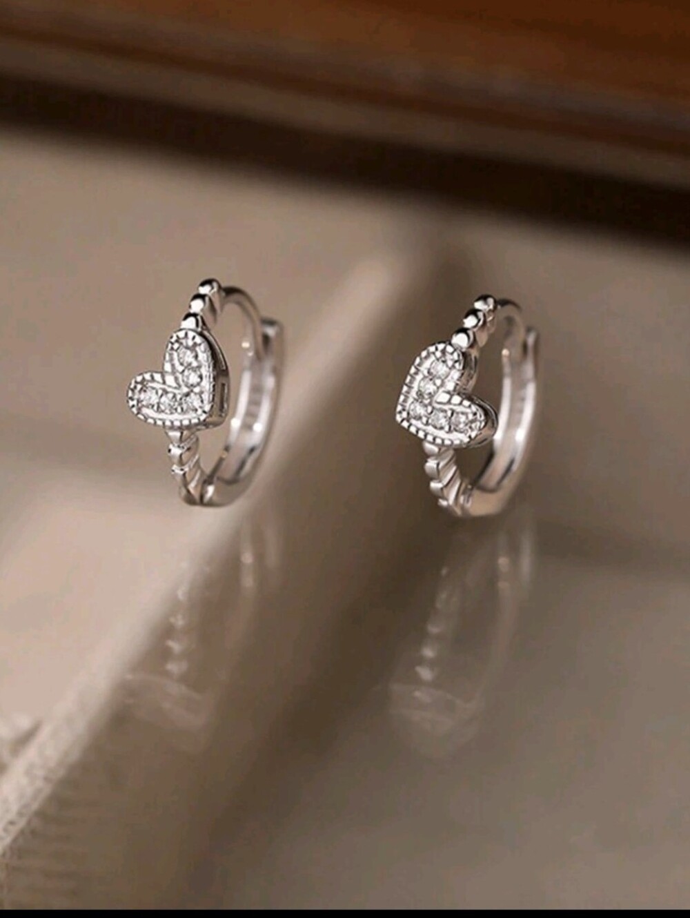 Antique Silver Heart Hoop Earrings - Women Jewelry